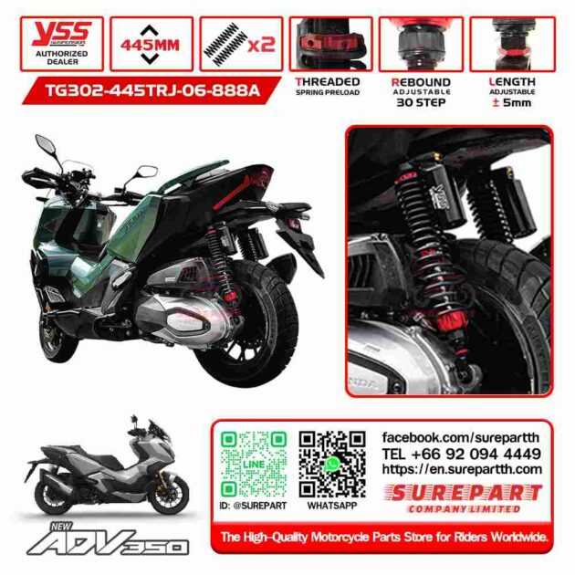 YSS HONDA ADV 350 2022 – 2024 REAR SHOCK ABSORBERS G-SPORT – Surepart ...